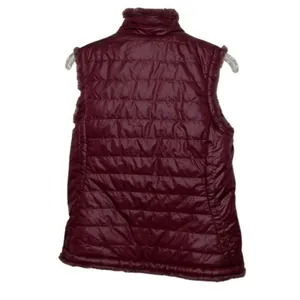 Nicole Miller Original Reversible Vest Womens Small Wine Red Faux Fur Quilted thumbnail 9