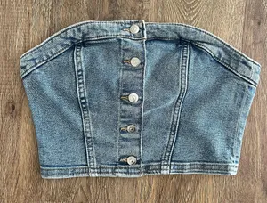 H&M Strapless Denim Top thumbnail 1