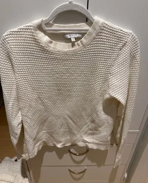 Milly Ivory Textured Crewneck Sweater thumbnail 1