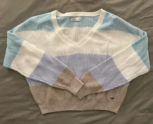 Hollister Striped V Neck Sweater thumbnail 1