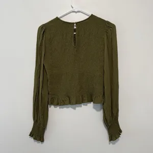 Boden‎ Smocked Bodice Green Long Sleeve Blouse Size 8 thumbnail 4