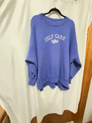 Aerie Blue Sweatshirt - Self Care Club-Size Medium thumbnail 4
