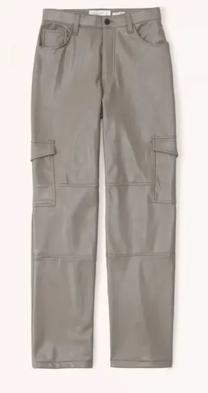 Abercrombie and Fitch Curve Love‎ Vegan Leather 90s Relaxed Pants 6 boho grunge thumbnail 1