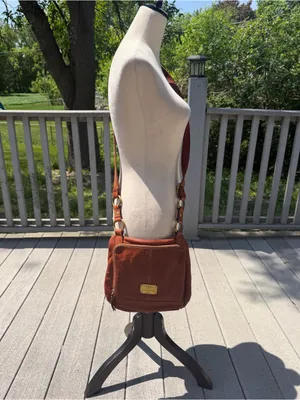 Fossil Long Live Vintage 1954 Brown Leather Crossbody Bag Boho Purse thumbnail 2