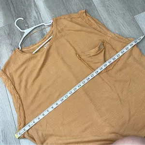 Free People Tee Shirt our time slouchy womens Orange large oversized boho casual thumbnail 4