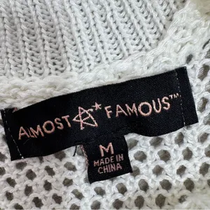 Almost Famous Sheer Crochet Open Back Beach Swim Cover‎ Maxi Dress Cream Medium thumbnail 11