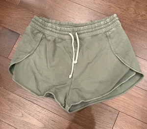 aerie Olive Green Drawstring Lounge Shorts Size Large - C73-010 thumbnail 1