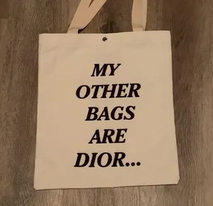 New Canvas Bag “My other bags are Dior” Everyday use/ Office/ work bag/ Travel thumbnail 3