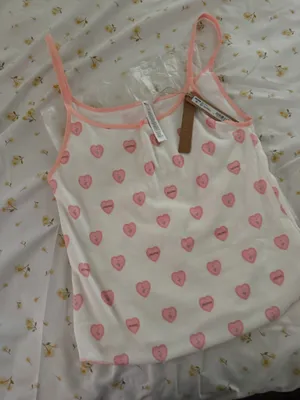 SKIMS POINTELLE TANK Snow Lace Hearts sz L thumbnail 3