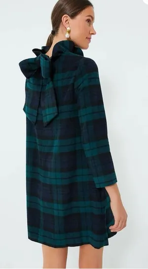 Tuckernuck Medium Blackwatch Daphne Dress Plaid Green Wool Holiday Christmas thumbnail 1