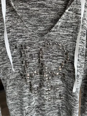 Chance or Fate Gray Heathered Hooded Pullover with Studded Heart thumbnail 4