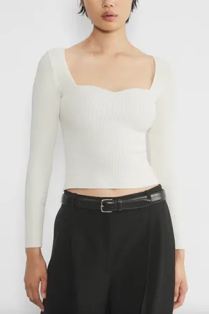Aritzia Babaton Sculpt Knit Sweetheart Long Sleeve Top thumbnail 1
