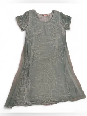 Soft Surroundings Mint Green Embroidered Short-Sleeve Dress thumbnail 1