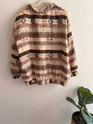 Vintage Details Women’s Sportswear Jacket 2X 100% Silk Zip Up Bomber Brown Lined thumbnail 4