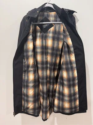Pendleton Women's Full Zip Jacket Black Plaid Trench Rain Coat XL thumbnail 5