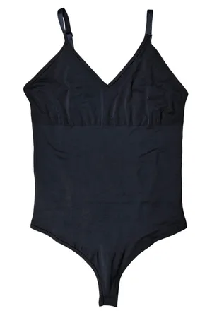 Spanx Black Thong Bodysuit V-Neck Adjustable Straps Size 3X Shapewear thumbnail 1