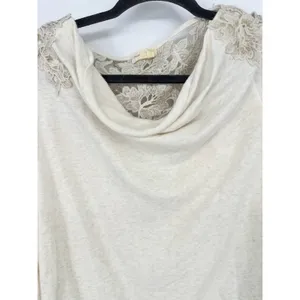 Anthropologie Meadow Rue Cream‎ Bria Embroidered Lace Back Pullover Top Small thumbnail 8