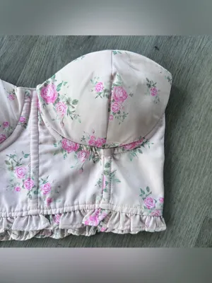 Pink Corset Strapless Bustier Top Women’s Medium Coquette Ballet Feminine thumbnail 3