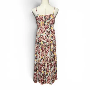 Abel the Label Sleeveless Maxi Dress Pink Blue Yellow Floral XS thumbnail 4