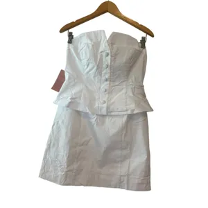 BHLDN White‎ Strapless Vest Mini Dress NWT Size M Bridal thumbnail 3