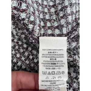 Free People BK Thermal Turtleneck Cropped Top Wine Red White‎ L thumbnail 11