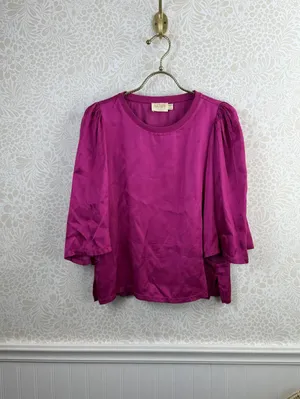 Nation LTD Miss Magenta Bell Sleeve Blouse - Size - XS thumbnail 8