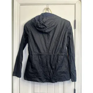 American Rag Navy Blue Women’s Size M Hooded UtilityRaincoat Jacket Lightweight thumbnail 7