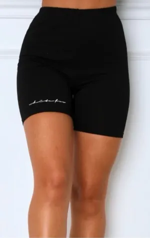 White Fox Black Medium Signature Biker Shorts Athlesiure Yoga Activewear Casual‎ thumbnail 1