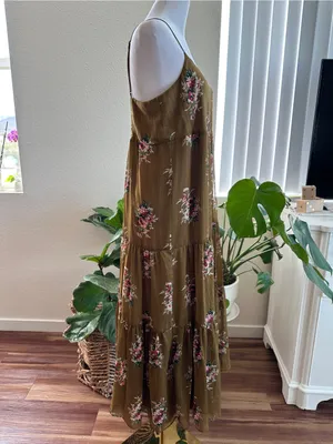 MADEWELL Cami Tier Midi Dress Metallic Classic Corsage Nosegay Floral Sz. 6 thumbnail 7