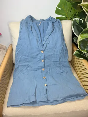 Free People Nue Linen Mini Dress Size XS thumbnail 4