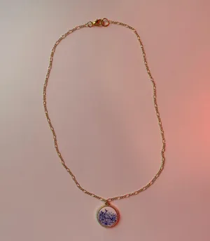 Handmade gold mosaic necklace thumbnail 3