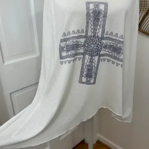 We The‎ Free Cross Tank Top Small Boho Asymmetric Hem Beach Festival Y2K Grunge thumbnail 2