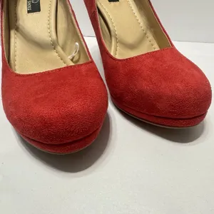 Daily Mary Jane Pumps High‎ Heels Dress Shoes Red Suede 8.5 Party Retro Pumps thumbnail 4