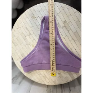 SheIn Lavender Ribbed High Waisted Bikini Bottoms Minimal Swimwear Small thumbnail 4