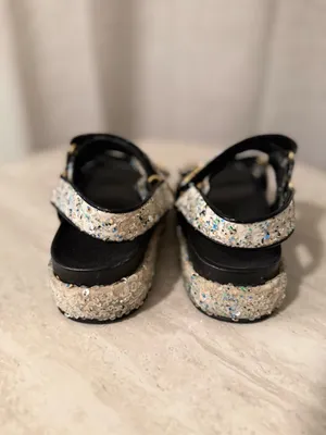 Tory Burch Kira Sequined Leather-Trimmed Sandals | 7.5M thumbnail 4