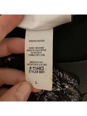 Vintage Odeon Sparkle Sheer Fluttery Top Size Large Black thumbnail 3