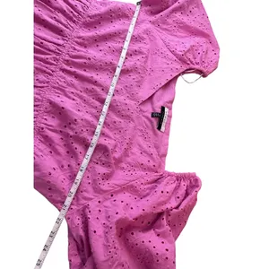 ELOQUII Elements Pink Eyelet Lace Tiered Midi Dress ‎ Belted Size 16 thumbnail 6
