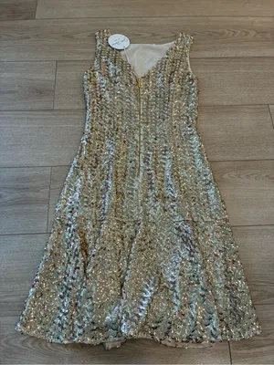 NWT Julie Brown Women’s Lauryn Dress Gold Firecracker Chiffon Sequin Size 2 thumbnail 5