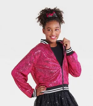 Popstar Sequin Halloween Costume Jacket One Size Fits Most nwt hot pink thumbnail 1