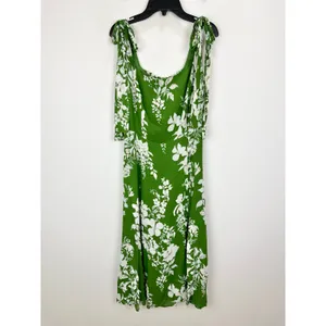 Reformation Twilight Mystique Midi Dress Floral Viscose Green Square Neck US 8 thumbnail 2