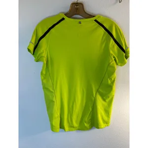 Nike Dri-FIT Running Shirt Neon Volt Green Short Sleeve Active Top Womens Medium thumbnail 2