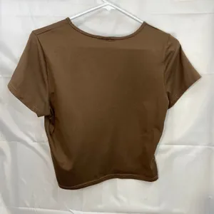 Live In The Moment women's brown‎ stretch short sleeve cropped neutral basic top thumbnail 7