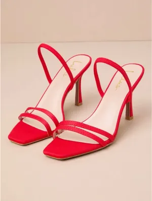Lulus Red slingback heels thumbnail 4