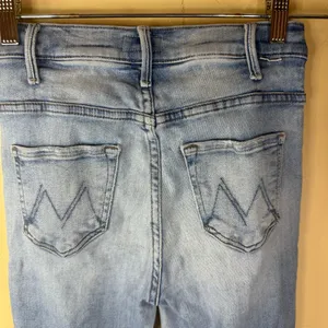 MOTHER Hustler Ankle Fray Full‎ Length Size 25 Denim Jeans Blue Distressed thumbnail 7