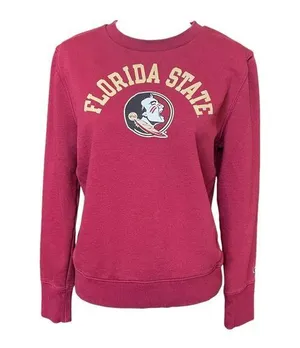 Champion Florida State Seminole Crewneck Pullover Sweatshirt Burgundy Size M thumbnail 1