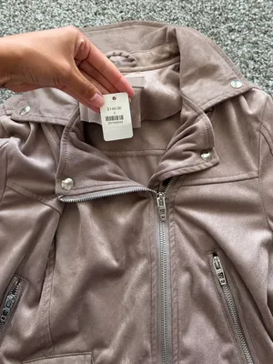 Blank NYC Mauve-Taupe Faux Leather Moto Fall Jacket NEW Size Small thumbnail 4