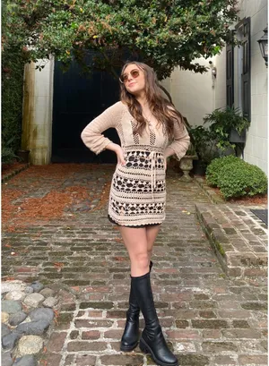 Crochet Knit Dress thumbnail 6