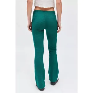 Urban Outfitters Farrah Knit Kick Flare Pant Size Small Green Bootcut Pull On thumbnail 2