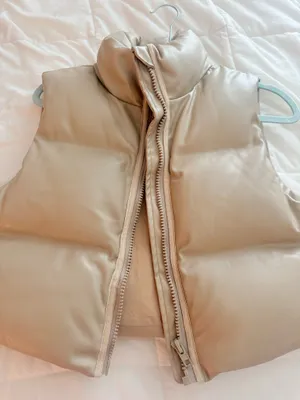Beige puffer vest Tan thumbnail 1