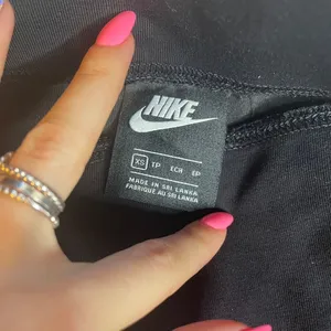 Nike Air Womens High‎ Waisted Biker Shorts Black Logo Taped Athletic XS thumbnail 2